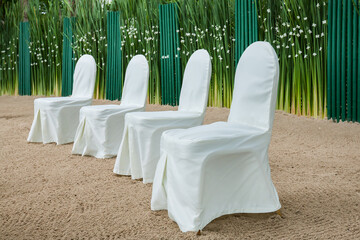 Wedding set up on the beach
