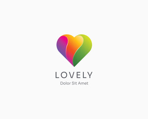 Creative colorful heart love logo gradient