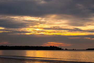 view of the sea before sunset at Khao Lak, Thailand.
