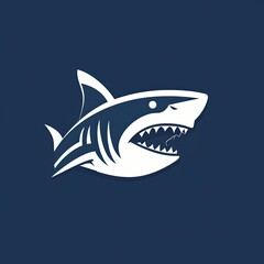 Shark - minimalistic logo template created using generative Ai tools