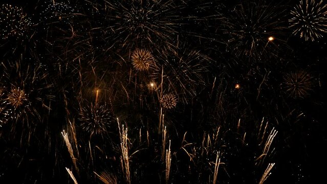 Background with colorful fireworks particle light