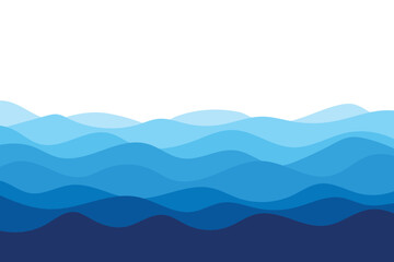 Fototapeta na wymiar Blue curves and ocean waves range from flat design styles
