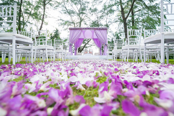 Beautiful wedding set up in wedding ceremony.