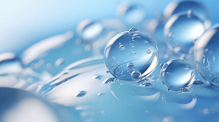 Fototapeta na wymiar Blue water bubbles floating.