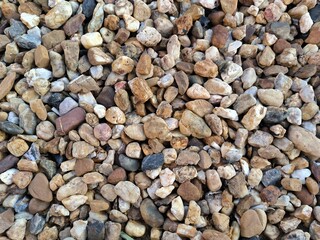 Colourful pebbles on the beach
