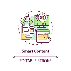 2D multicolor icon representing smart content, isolated vector illustration of innovation in education.