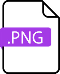 png File format icon. Format for texts, images, vector images, videos - pdf, doc, jpg, xls, zip. File download symbols. Document types in flat style. Vector illustration