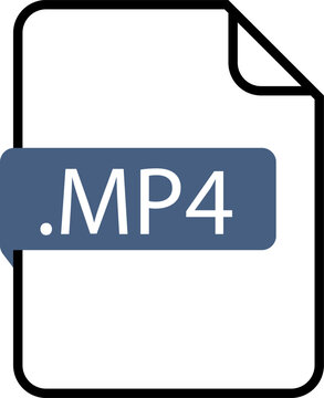 mp4 File format icon. Format for texts, images, vector images, videos - pdf, doc, jpg, xls, zip. File download symbols. Document types in flat style. Vector illustration