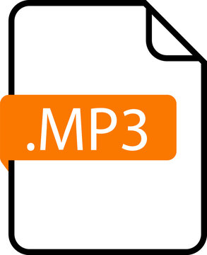 mp3 File format icon. Format for texts, images, vector images, videos - pdf, doc, jpg, xls, zip. File download symbols. Document types in flat style. Vector illustration