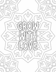 Printable Positive Vibes Coloring Pages, Mandala Coloring Pages for Self-love for Kids and Adults