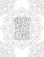 Obraz premium Printable Positive Vibes Coloring Pages, Mandala Coloring Pages for Self-love for Kids and Adults