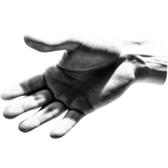 Fototapeta premium Halftone hand gesture as collage graphic element. Vintage punk grunge arm dotted pattern stickers. Retro trendy doodle hands vector illustration for posters, social media, business banners