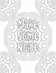 Printable Positive Vibes Coloring Pages, Mandala Coloring sheet for Self-acceptance for Kids and Adults