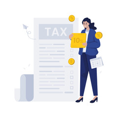 Ten percent tax calculation report vector illustration