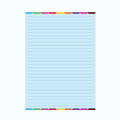 Vector sheet template for notebook, notepad, diary.