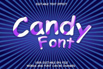 Editable Text Effect Candy Font Word and Font Can Be Changed