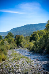 Small River in the Mountains in Italy in Summer
