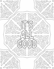 Printable Positive Vibes Coloring sheet , Mandala Coloring Pages for Self-care for Kids and Adults