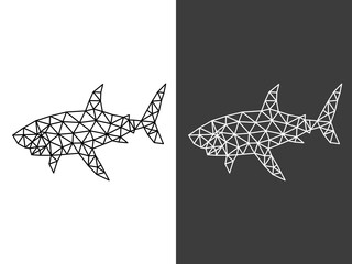 Triangle low poly shark art vector design illustration