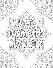 Printable Positive Vibes Coloring sheet , Mandala Coloring Pages for Relaxation and Stress-free for Kids and Adults