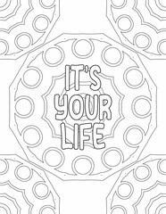 Printable Positive Vibes Coloring Pages, Mandala Coloring sheet for Self-acceptance for Kids and Adults