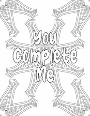 Positive Vibes Coloring Pages, Mandala Coloring sheet for Self-acceptance for Kids and Adults