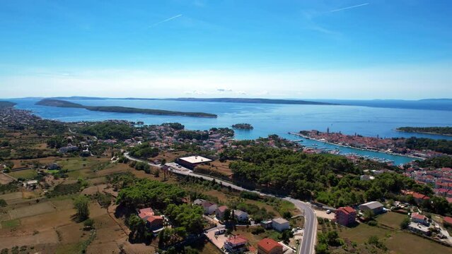 Rab - Croatia - An aerial view with the drone over the beautiful island of Rab