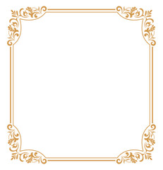 Decorative frame Elegant vector element for design in Eastern style, place for text. Floral golden and white border. Lace illustration for invitations and greeting cards.