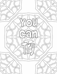 Growth Mindset Coloring sheet , Mandala Coloring Pages for Self-acceptance for Kids and Adults