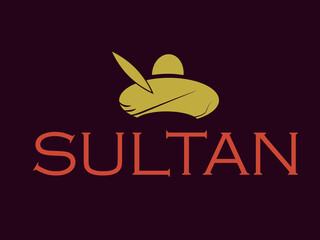 The Sultan's Crown Logo Design, a Minimalist and Luxurious Royal Symbol Icon Vector - obrazy, fototapety, plakaty