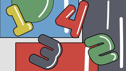 Abstract background full of colors and numbers 