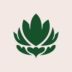 Minimalist Icon of Flower Peony for Logo Template