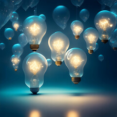 Light Bulbs or Thought Bubbles Soaring in the Air, Fueling Inspiration