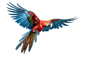 Fototapeta premium macaw flying with its wings spread