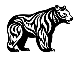 Obraz premium Bär als Tribal Tattoo Kunst