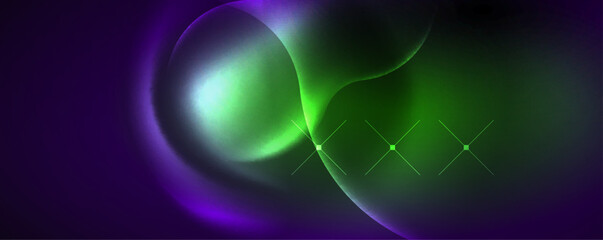 Neon glowing waves, magic energy space light concept, abstract background wallpaper design