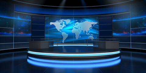3D World News Background, digital world breaking news Studio Background for news