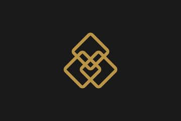 Luxury jewelry logo design line style icon symbol bastract shape