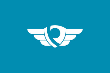 Shield wings logo design icon symbol illustration security 