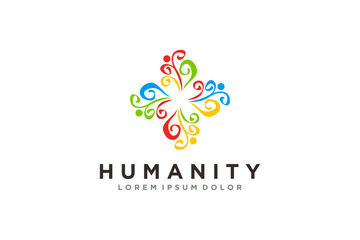 Fototapeta na wymiar Non profit organization logo design health service icon symbol humanitarian