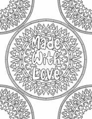Growth Mindset Coloring Pages, Mandala Coloring sheet for Self-acceptance for Kids and Adults