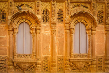 Wood Carved door in the Blue City of Jodhpur, Rajasthan , India.