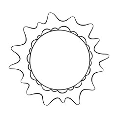 Coloring book page for kids sun. Cartoon style. Vector illustration isolated on white background.