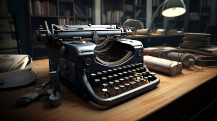 Fototapeta na wymiar Vieille machine à écrire rétro année 30