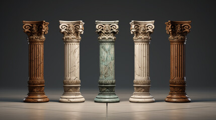 Belles colonnes architecturales style grec