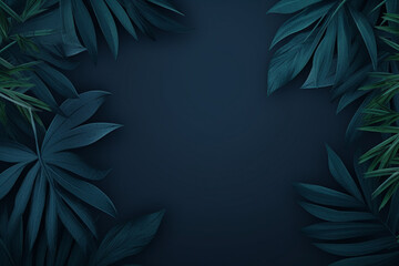 Fototapeta na wymiar Collection of tropical leaves,foliage plant in blue color with space background