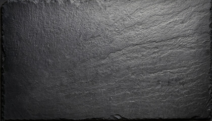 Black stone plate texture. Black food slate background.