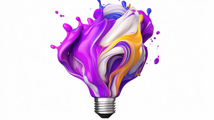 light bulb idea creativity white background. Generative AI