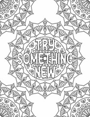 Growth Mindset Coloring Pages, Mandala Coloring Pages for Self-acceptance for Kids and Adults