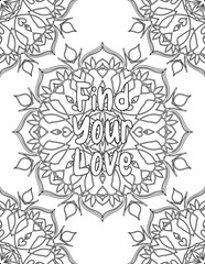Growth Mindset Coloring sheet, Mandala Coloring Pages for Self-acceptance for Kids and Adults